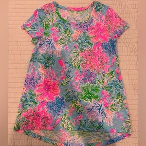 Lilly Pulitzer Etta Scoop Neck Tee Cay To My Heart XS